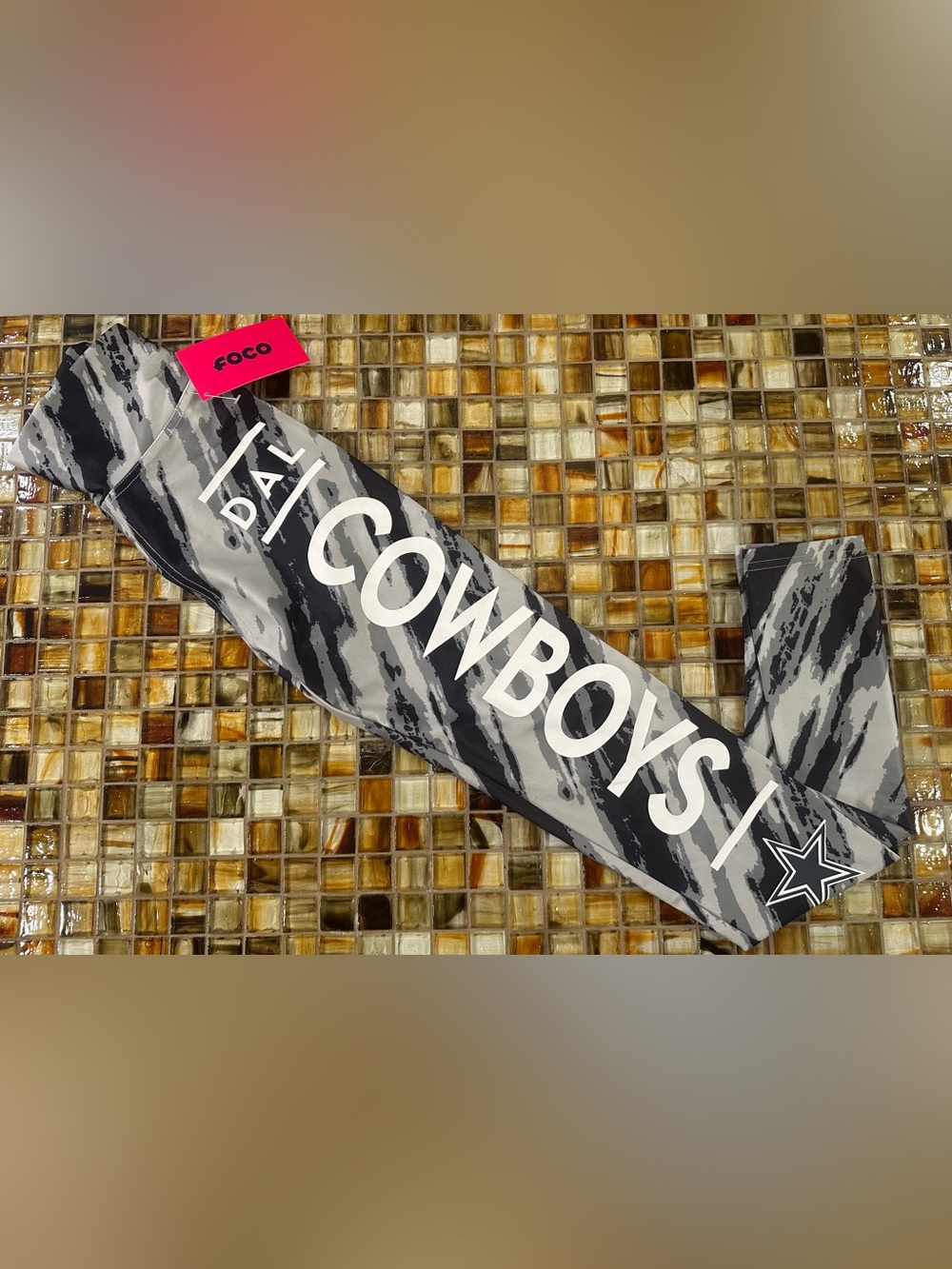 NWT Women's Dallas Cowboys FOCO Black & Gray Diagonal Streak Leggings~XS~ $50
